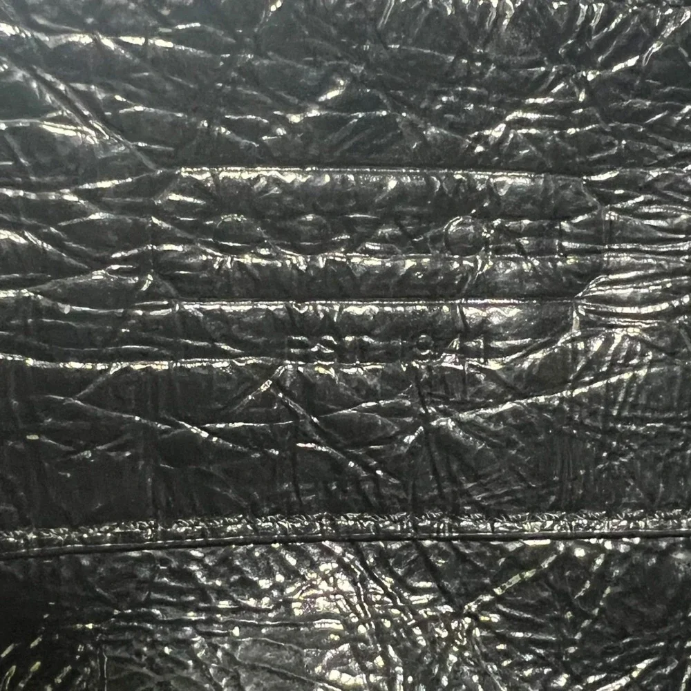 Coach Zoe Hobo Bag Womens Large Black Crinkled Patent Leather F15478